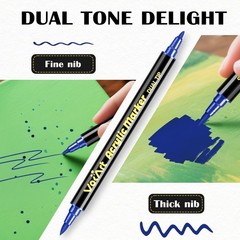 Acrylic Paint Markers 120 Colors Dual Tip Brush & Fine Pens – Perfect for DIY