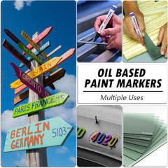 Pink Paint Markers, 2 Pack Oil-Based Waterproof Quick Dry Permanent Paint Pen Se