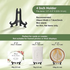 Artliving 4 Inch Black 12pcs/Set Plastic Easels Plate Display Stands Picture Fra