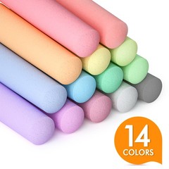 Feela 168 Pack Jumbo Sidewalk Chalk Set for Kids – 14 Colors