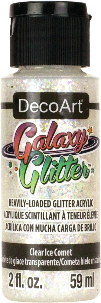 DecoArt Galaxy Glitter Acrylic Paint 2oz Ice Comet – Clear