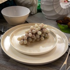 Elama Lightweight Dinnerware Set, 12 Piece, Cream