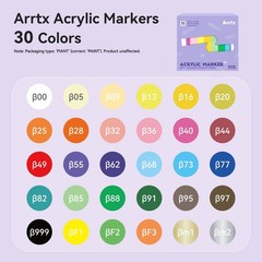30 Color Acrylic Jumbo Markers 15mm Jumbo Felt Tip, Acrylic Paint Pens for Ro…