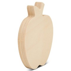Chunky Wooden Apple Cutout 4″, for Crafts & Fall Tiered Tray Decor | Woodpeckers