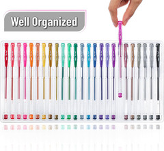 – Metallic Gel Pens, 25 Unique Metallic Colors, Gel Pens for Adult Coloring Book