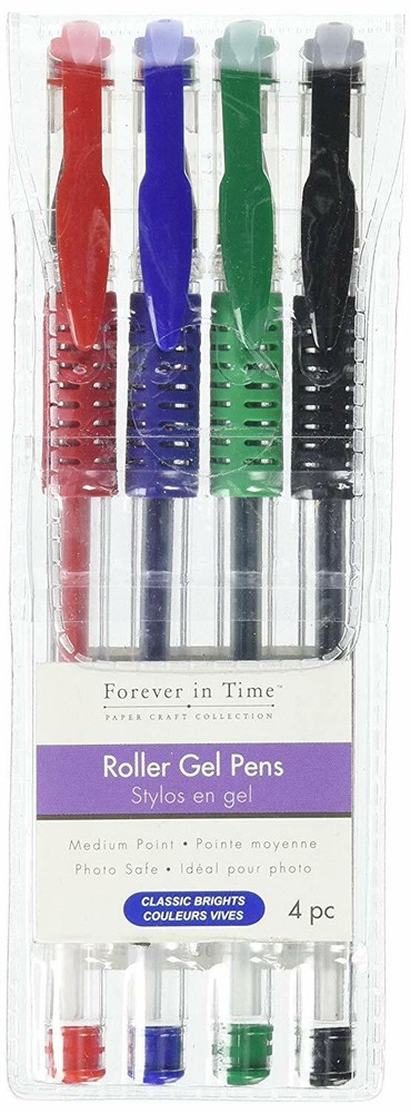 Multicraft Imports GP060B Bright’s Scrapbook Gel Pens (4 Pack), Multicolor