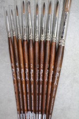 10x Raphael 8504 Precision Synthetic Paint Brush Round Fine Point Size 3/0-10