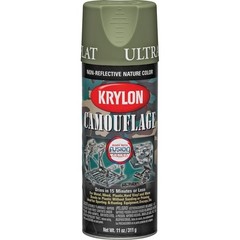 Krylon K04296077 Camouflage Spray Paint, Ultra Flat, Woodland Light Green, 12 oz