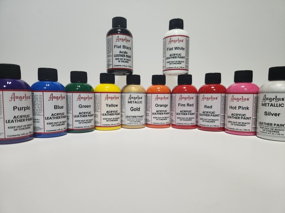 Angelus Acrylic Leather Paint Best Sellers Starter Kit 4 Ounce Bottles – 12 Pack
