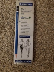 NEW Staedtler Mars Lumograph Premium Sketching & Drawing Pencils 6 Pieces 100 G6