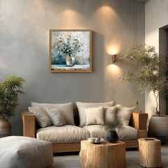 HLXRAE Eucalyptus Leaf Wall Art, Sage Green Botanical Canvas Print, Rustic Fa…