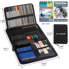 KALOUR 76 Drawing Sketching Kit Set – Pro Art Supplies with Sketchbook & Wate…