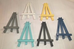 NAVY BLUE Hand Painted Wood Mini Easel 5″ Tall for ATC ACEO Cards, BUY 1 OR MORE