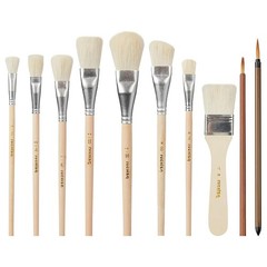 Mop Brush for Acrylic Painting,10 PCS Glaze Brushes for Pottery Goat Hair5124