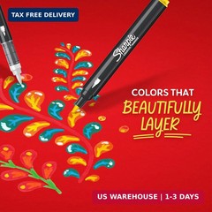 Sharpie Creative Markers, Water-Based Acrylic, Bullet Tip, Assorted Colors, 12 C