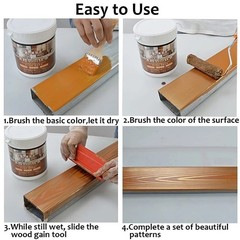 6PCS Wood Grain Painting Tool Set Faux Wood Graining Roller Rubber DIY Kit
