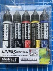 Sennelier Heavy Body Acrylic Fine Liners Paint Discovery & Metallic Open Pkg (2)