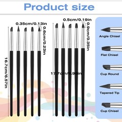 10 PCS Professional Silicone Rubber Tip Paint Pens Brushes Pottery Art Black