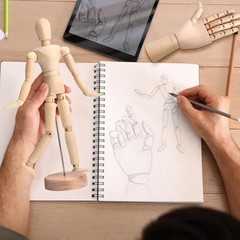 6Pack Artist Wooden Mannequin,4.5/5.5/8/12Inch Drawing Figure Model Wooden2509