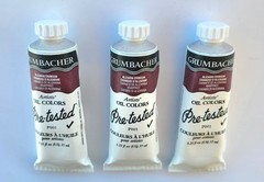 3 Grumbacher Pre-Tested Alizarine Crimson Oil Paints NOS 37ml P001