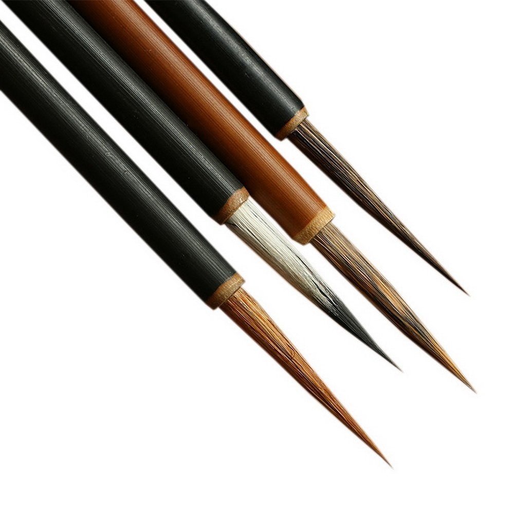 Tonhpxh UE Store Set of 4 Chinese Painting Brushes Varying, Multicolor