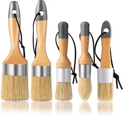 Chalk Paint Brush, Wax Paint Brush Set of 5, Wax Brushes and Chalk Paint for …