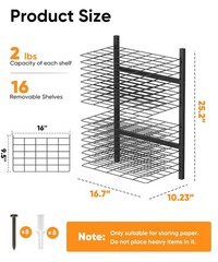 mocomax Wall Mount Art Drying Rack, 16 Removable Shelves Metal Paint Drying R