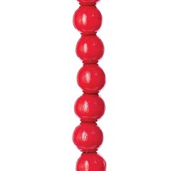 Kurt Adler 9 X 14mm Wooden Red Bead Garland,Wreaths, Garlands & Plants
