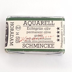 Schmincke Horadam Aquarell Permanent Olive Green 515 Full Pan Watercolor