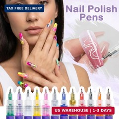 Nail Art Pens: 12 Colors Nail Art Markers Set – Painting Polish Pen with 0.5mm F