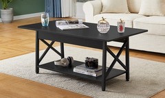 GreenForest Coffee Table Large 43.3 x 23.6 inch with Storage Shelf for Living…
