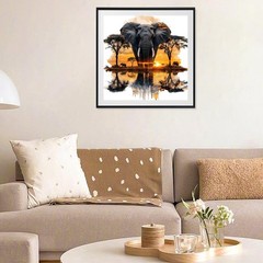 Elephant Paint by Numbers Kit for Adults, Elephant Paint by Numbers for Adultt