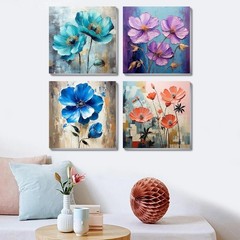 4 Pack Paint by Numbers Kit for Adults Beginners Framed – Flowers Adults Pain…