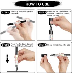 Black Paint Pens – 4 Pack Dual Tip Acrylic Paint Markers (0.7mm & 3mm), Non-Toxi