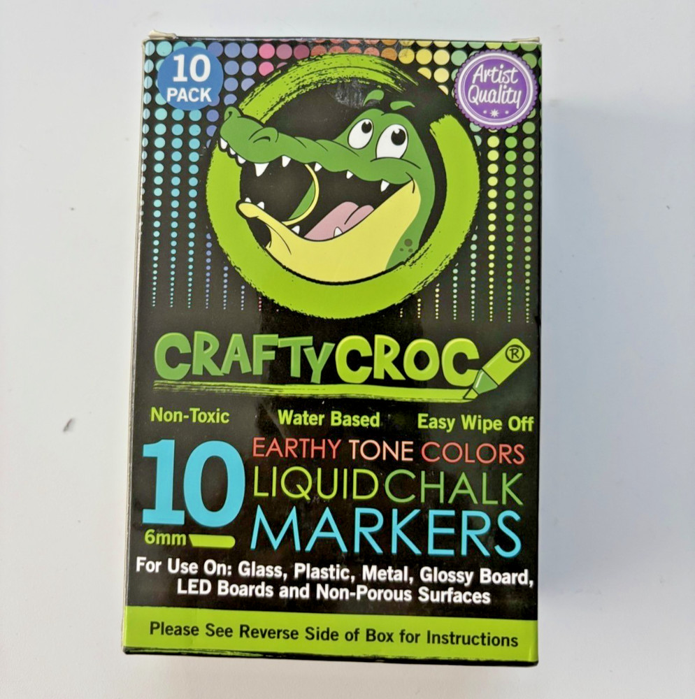 Crafty Croc Liquid (10-Pc) Markers Water-Based – Earthy Tones – New