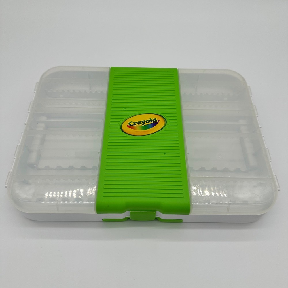 Crayola Marker Storage Case White Green Clear Plastic Organizer