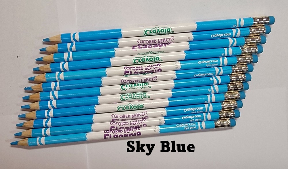 Crayola erasable colored pencils bulk 12 SKY BLUE