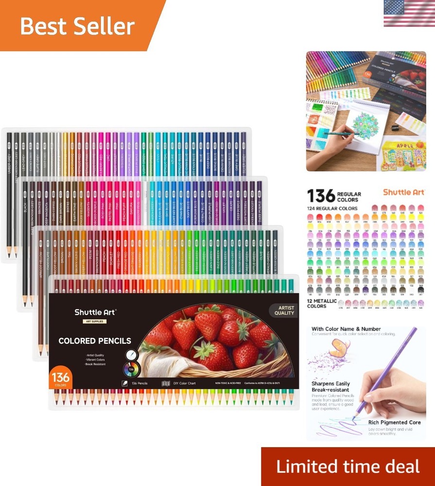 136 Color Pencils for Adult Coloring Book, Soft Core Colored Pencils Set for …