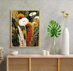 Vintage White Wildflower Paint by Numbers Kit for Adults DIY Acrylic Art 16×20