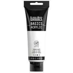 Liquitex BASICS Acrylic Paint, 118ml 4 Fl Oz (Pack of 1), Titanium White