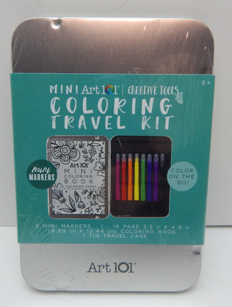 New Mini Art 101 Coloring Travel Kit in Metal Tin (w169
