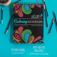 Calming Doodles Adult Coloring Book – Features 50 Original Hand Drawn…