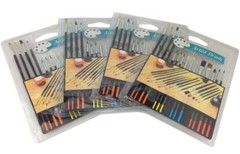 Zen Art Supply Set of 4- 15 Piece Artist Paint Brush Sets Oil acrylic Watercolor
