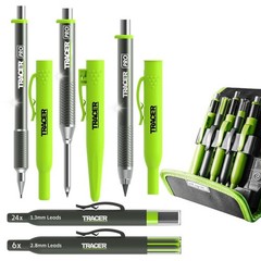 5-Piece Construction Marker Kit with Storage Case – Aluminum Carpenter Pencils,