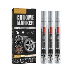 6× Liquid Mirror Chrome Marker Set DIY Car Paint Pen Metal Marker Plated Pens US