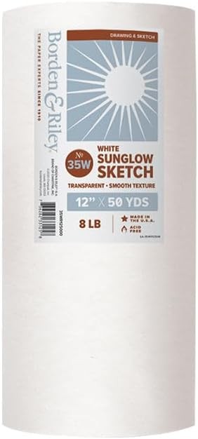 Borden & Riley 12″ x 50 Yards #35C Sun-Glo Thumbnail x 50 Yards, White