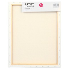 Stretched Canvas 16×20 Inch 5 Pack Premium Cotton Acid Free White Canvas for