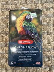 Derwent Chromaflow Colored Pencils – Tin of 12 – NEW – Original Factory Seal!