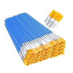 50PCS Nylon Paint Brush Set Round Flat Art Brushes for Acrylic Oil Watercolor