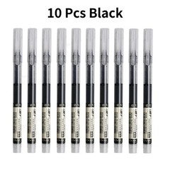 10Pcs/Set High Quality Needle Type Gel Pens Straight Liquid Ballpoint Pen School